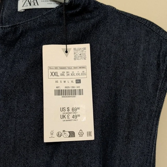 Bloggers Favorite ZARA WOMAN NWT DENIM BALLOON DRESS
TRF DARK INDIGO - Picture 3 of 5